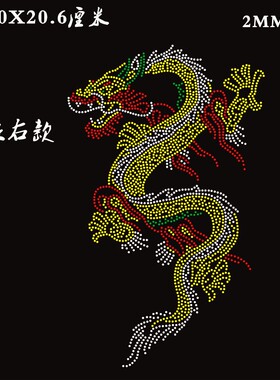 新款太极服龙烫钻图水钻DIY成品