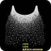 满天星领口烫钻图案水钻成品图 贴钻服装 辅料DIY饰品烫钻图案