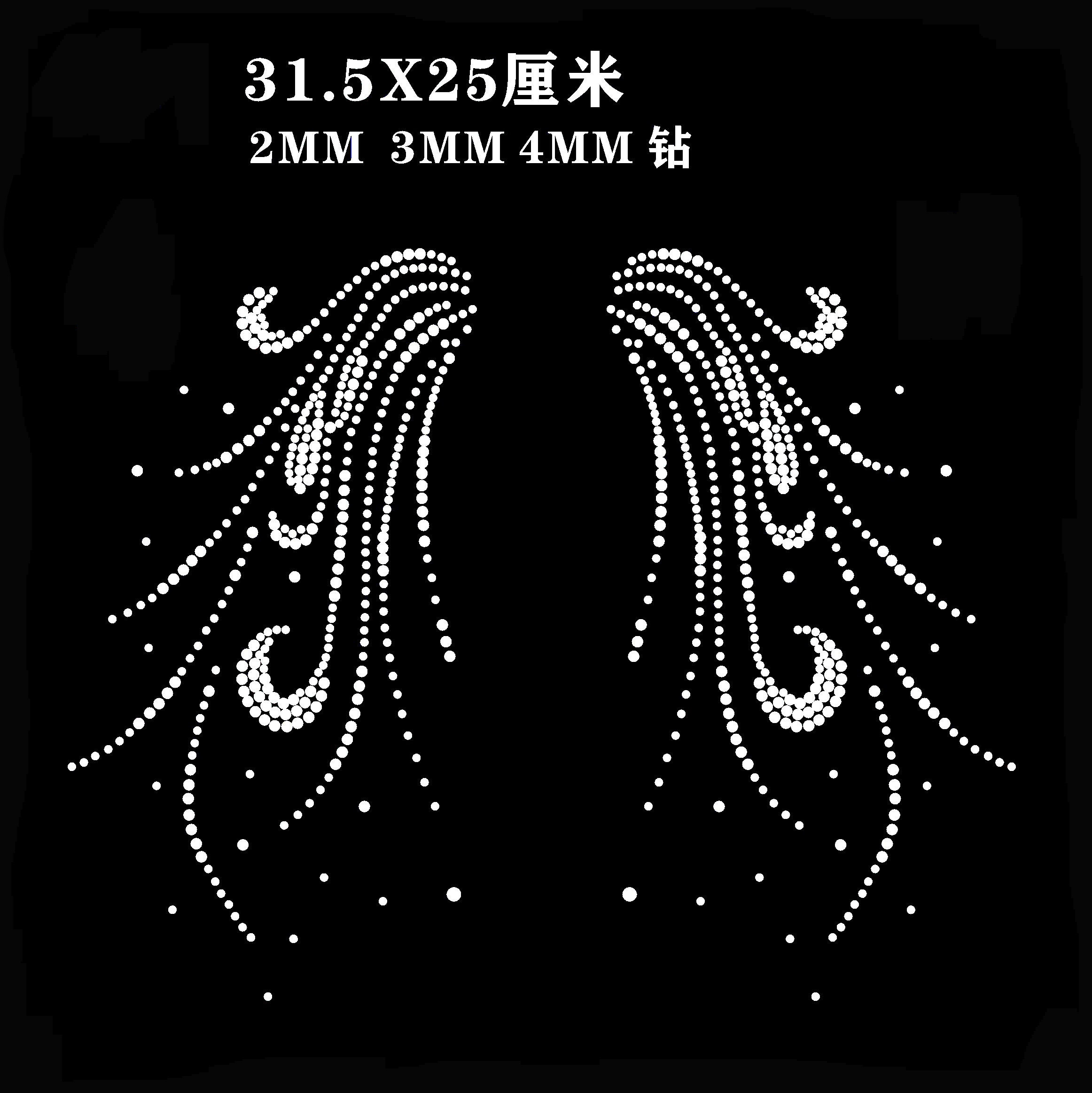 左右花草烫钻图服装肩花百搭贴钻图片