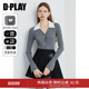 内搭针织衫 通勤毛衣开衫 上衣女 灰色小个子针织衫 DPLAY春季