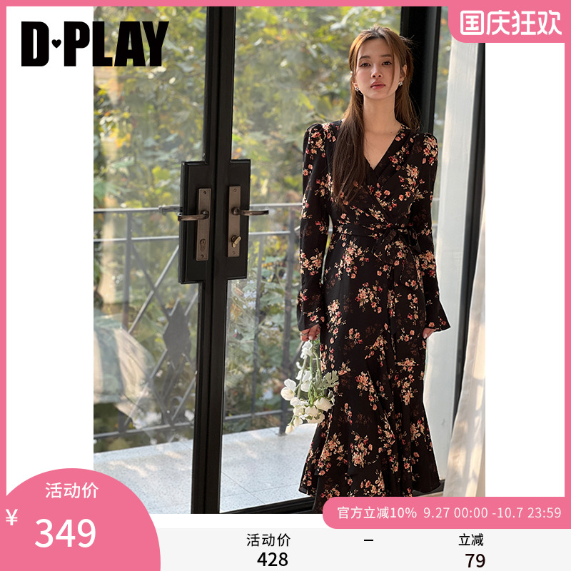 DPLAY长袖连衣裙鱼尾长裙