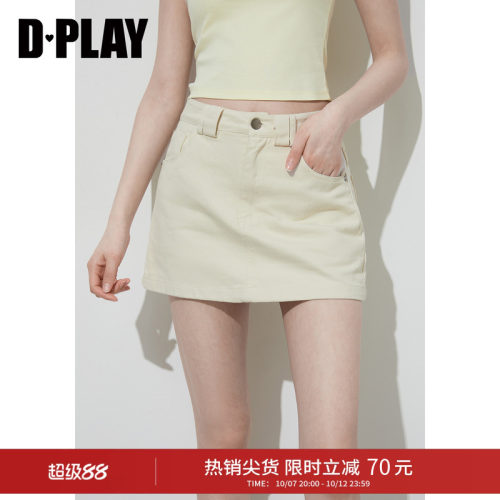 DPLAY夏季显瘦牛仔A字短裙