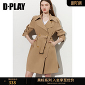 短款 新高级感OL英伦风卡其色大码 风衣外套 黑标 DPLAY
