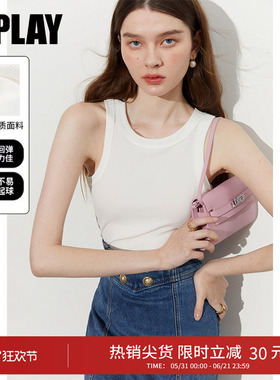 DPLAY日常百搭打底背心白色内搭吊带修身背心2026夏季新款上衣女