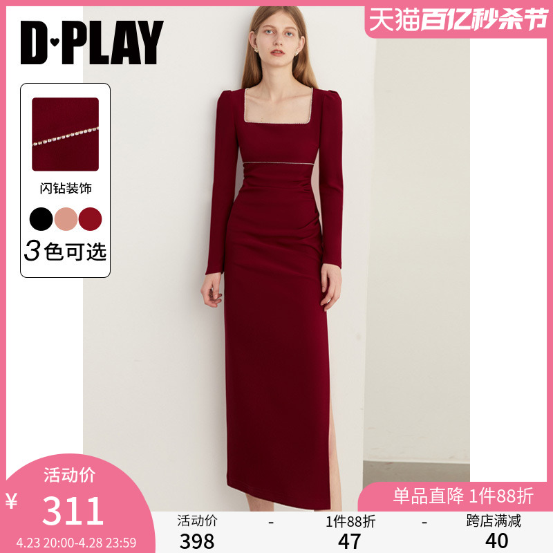 DPLAY方领初春连衣裙订婚礼服