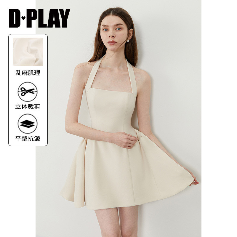DPLAY挂脖A字裙摆连衣裙图片