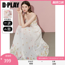 DPLAY【黑标】2025年夏季新款白色连衣裙女雪纺吊带初恋裙子长裙