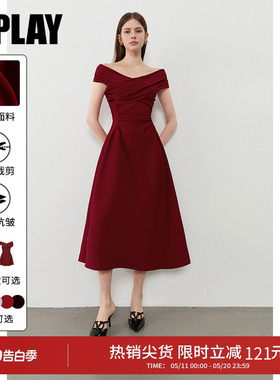 DPLAY红色连衣裙红裙法式女订婚结婚礼服裙新娘敬酒服女2026夏季