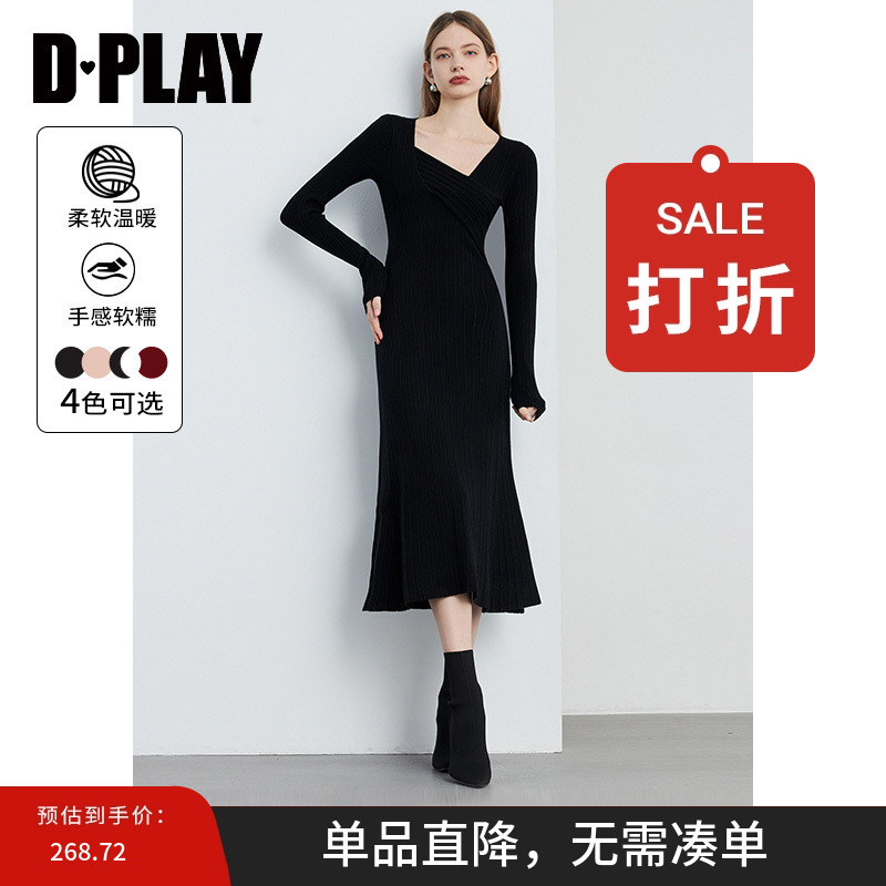 年冬优雅DPLAY小黑裙黑色