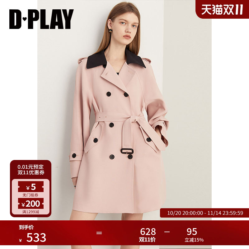 英伦短款风衣DPLAY通勤