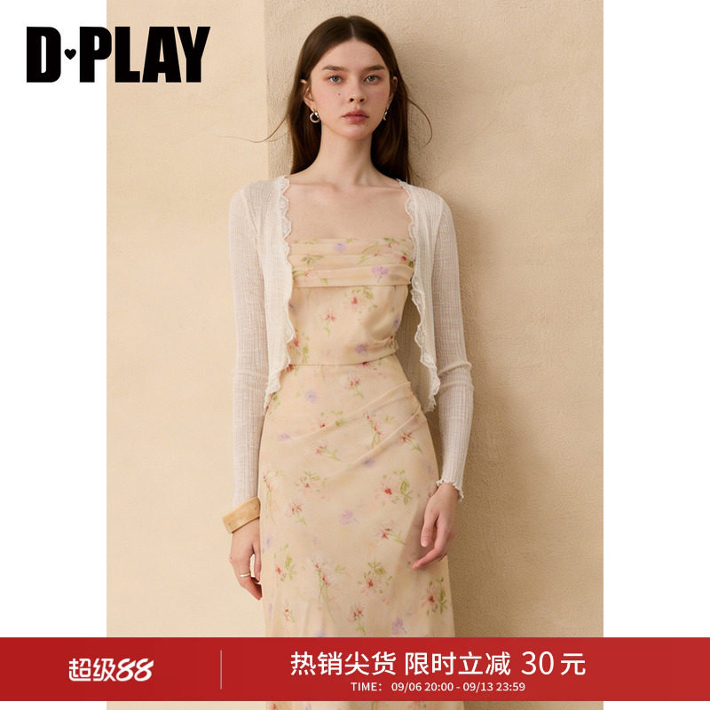 DPLAY拼接蕾丝针织开衫图片