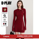 开叉新年针织短款 DPLAY 新款 红色连衣裙春季 短裙裙子 鸿运针织