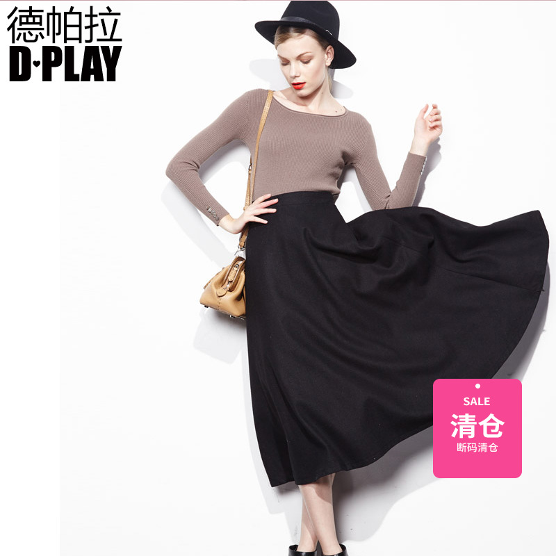 D－PLAY早夏款欧美复古伞裙长款大摆毛呢裙高腰显瘦半身裙A字裙|msdalam kategori Butik wanita / wanita, skirt - dari Buy2taobao.com untuk memberikan perkhidmatan ejen Taobao profesional membeli