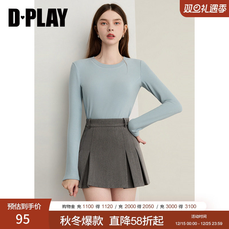 DPLAY小圆领磨毛长袖T