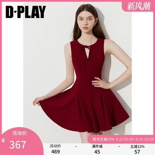 DPLAY2025年夏季 紅色連衣裙女法式 氣質短款 訂婚禮服裙子短裙 新款