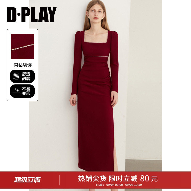 DPLAY方领连衣裙订婚礼服图片