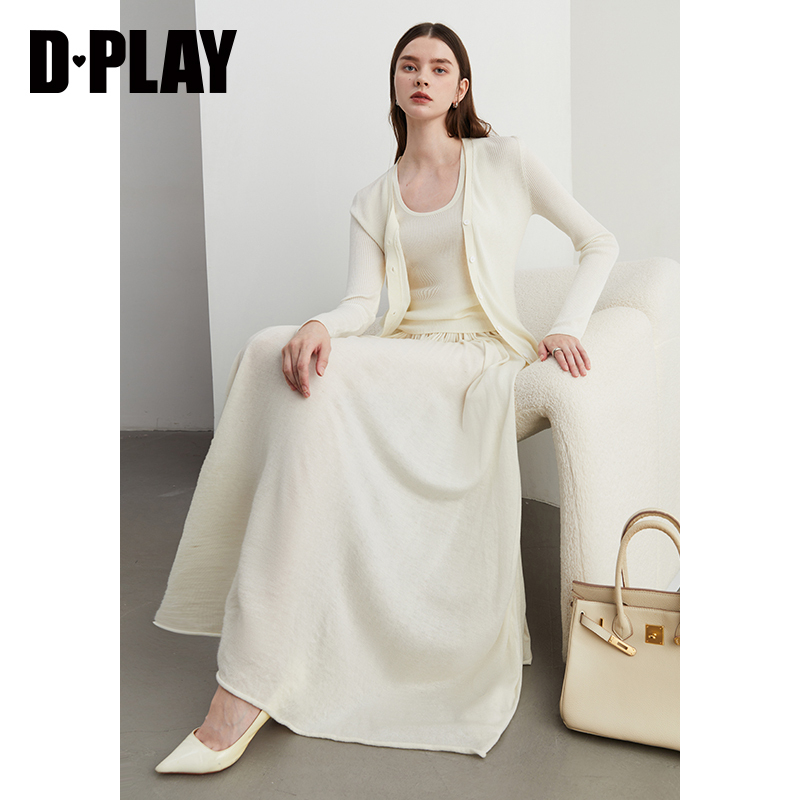 DPLAY单排扣V领长袖开衫