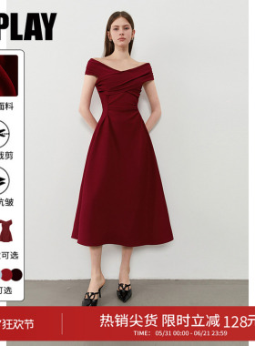 DPLAY红色连衣裙红裙法式女订婚结婚礼服裙新娘敬酒服女2026夏季