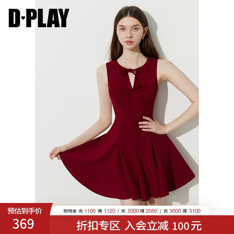 DPLAY2025年夏季新款红色连衣裙女法式气质短款订婚礼服裙子短裙图片