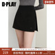 裙子裤 DPLAY2025年秋季 裙短裙 裙短款 修身 新款 黑色半身裙女收腰裤