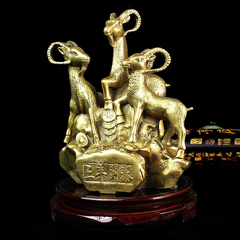 泰山福缘阁铜三羊开泰家居摆件三阳开泰工艺礼品铜羊摆件