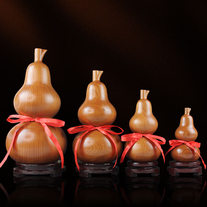 桃木葫芦摆件实木雕卧室客厅摆设