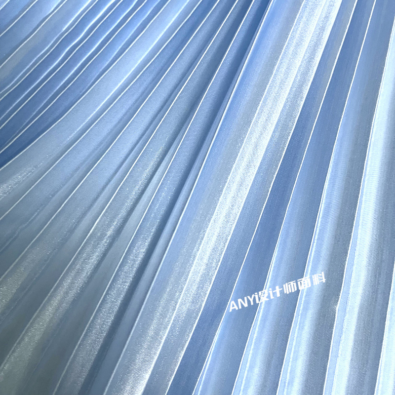 Any小众柔软纯色风琴褶高定面料