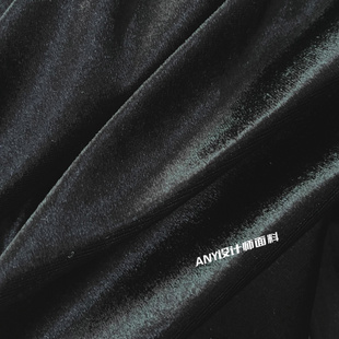 丝光金丝绒弹力布料 服装纯黑色抱枕绒布睡衣柔软服装工装DIY面料