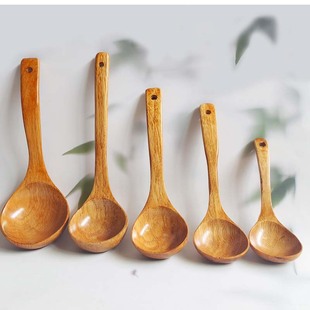 特价瑕疵木头勺子木勺子长柄勺大汤勺大号木质家用厨房使用