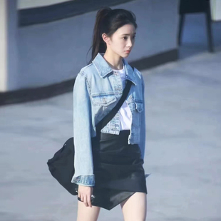 明星同款小个子牛仔外套女2026春装新款宽松显瘦百搭夹克外套上衣
