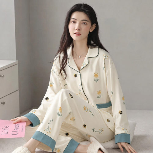美梦日系甜美纯棉睡衣女2026新款春秋季长袖长裤两件套透气家居服