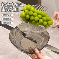 水果盘高颜值轻奢风简约透明果盘家用客厅pet零食糖果盘子点心盘