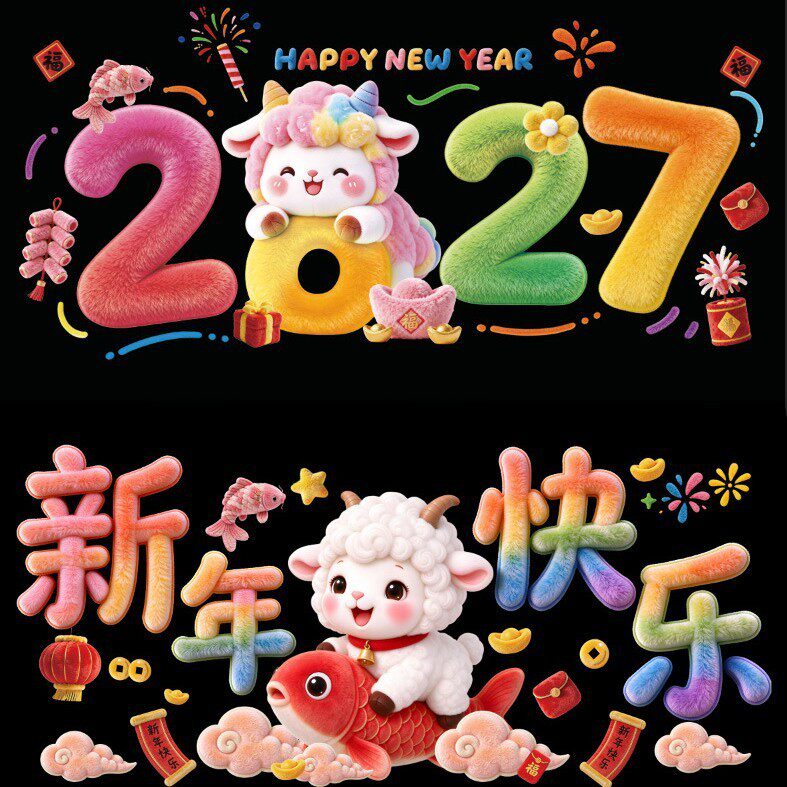 【瑞羊纳福！】新年窗花静电贴