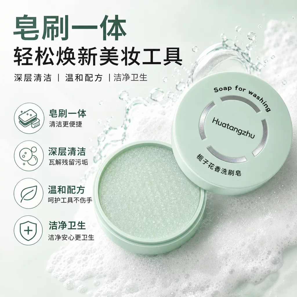 洗刷皂化妆刷粉底刷清洗粉扑美妆蛋清洁工具专用清洁皂刷子刷具