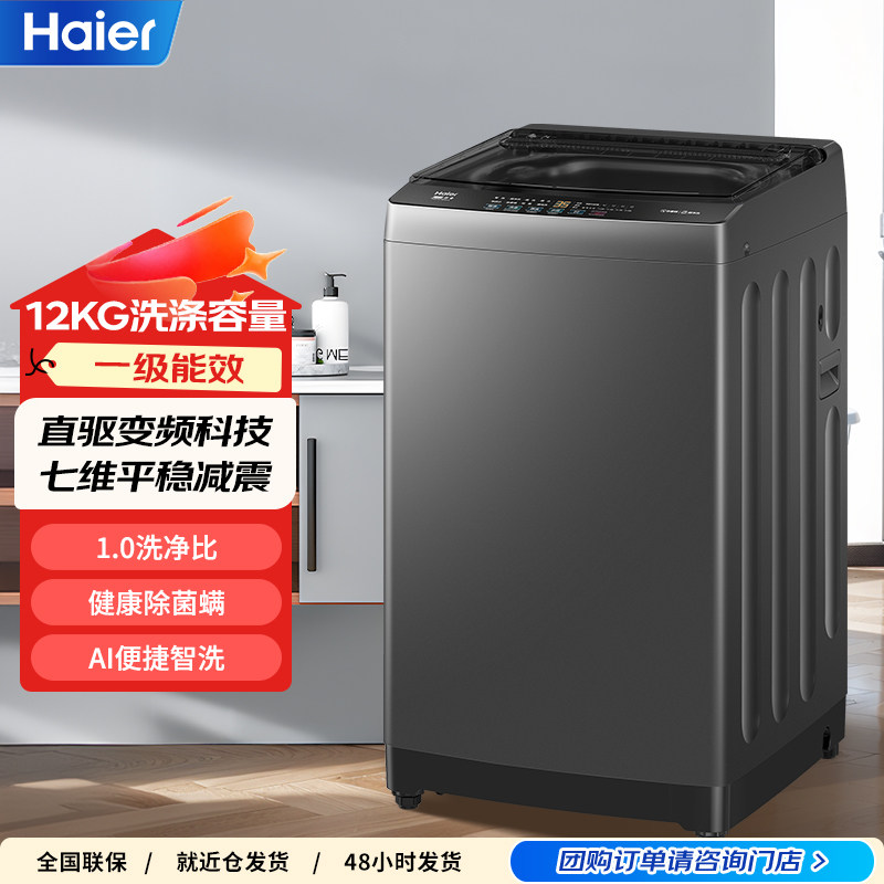 Haier/海尔 XQB100-BZ20P0洗衣机家用租房全自动波轮8/10公斤特价