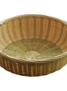 竹编竹篮子竹筐带底座家用水果篮果盘手工竹制品馒头筐点心篮竹篮