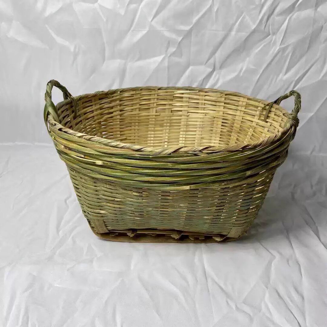 鸡蛋小箩筐手工竹编提篮篼粮食把竹筐收纳篓筐簸箕家用箩筐竹篓筐