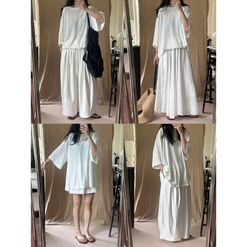 MMCC 宽松大版白T恤女 春夏极简慵懒风上衣 又美又帅设计师款