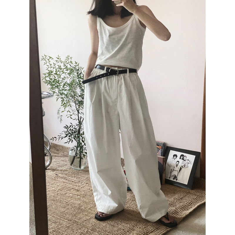 松紧腰简约百搭长裤裤子