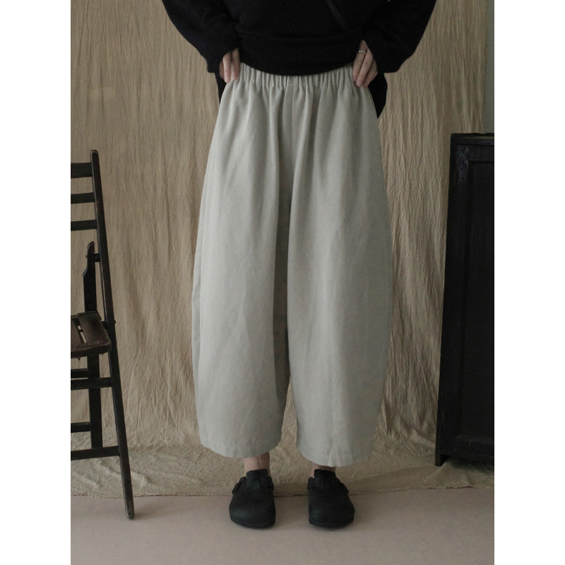 MMCC进口料休闲百搭松紧腰宽松显瘦香蕉裤阔腿裤长裤女