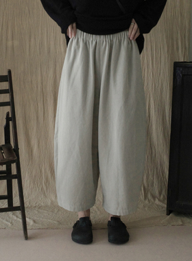 MMCC进口料休闲百搭松紧腰宽松显瘦香蕉裤阔腿裤长裤女