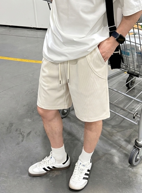 2026夏季新款百搭纯色简约短裤男休闲薄款透气运动五分裤短裤