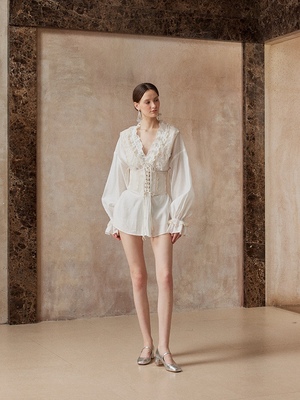 Fa sogno珐颂官方授权原创 驰光絮语衬衫中长款秋冬薄款