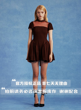Maiso Amory官方授权酒红露背绑带连衣裙noneofus