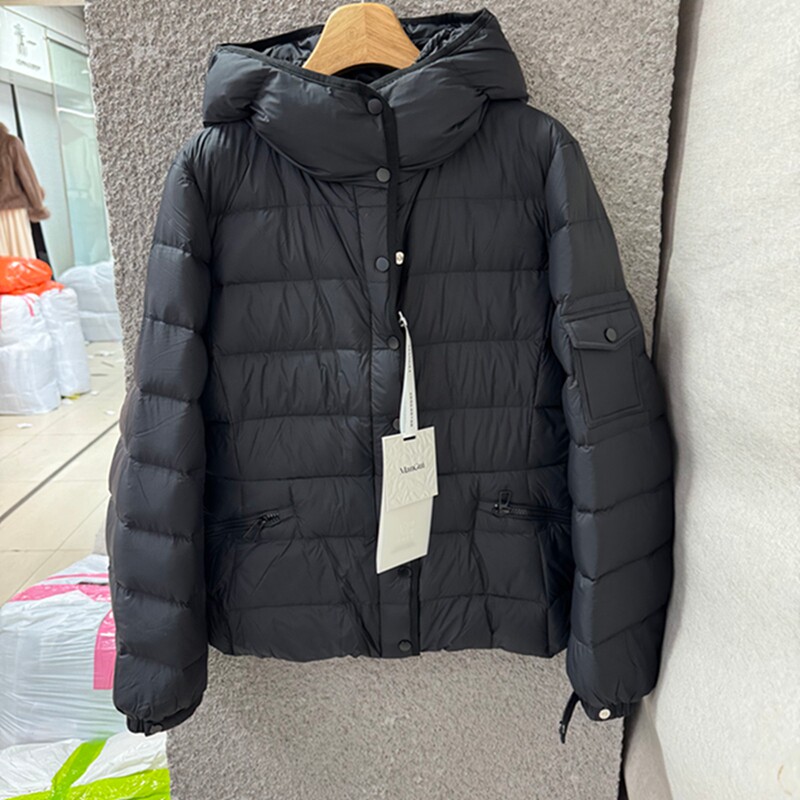 缦瑰88611欧货2025冬季时尚连帽保暖90白鹅绒女收腰小蛮腰羽绒服