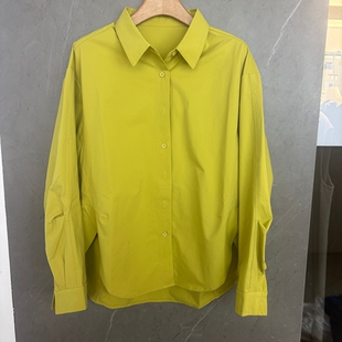 衬衣通勤上衣 纯棉质感长袖 简妮依魅7075慵懒风衬衫 女宽松2026春装