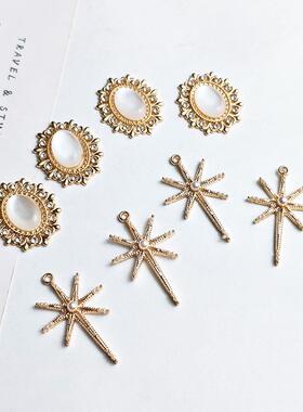 椭圆合金镀金水钻花盘钻扣