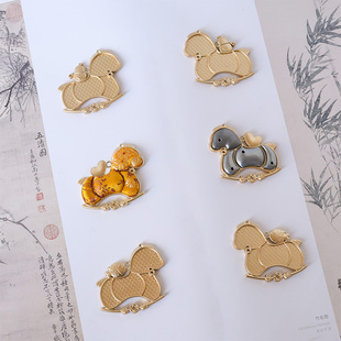 宋锦手工diy小马双面带盖底胚配件马上有钱马上脱单马上有福Z429