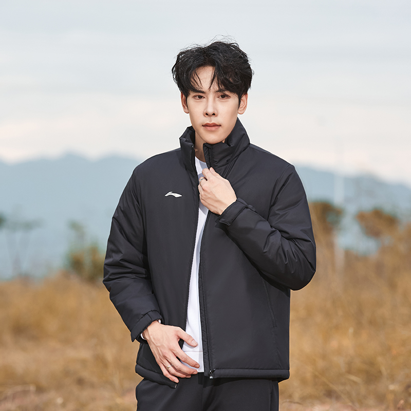 李宁男女同款加绒保暖潮流短棉服