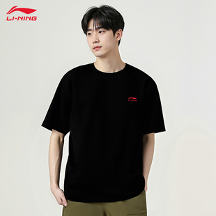 刺绣圆领凉爽透气宽松百搭T恤 男女同款 李宁情侣双标文化衫 26夏季